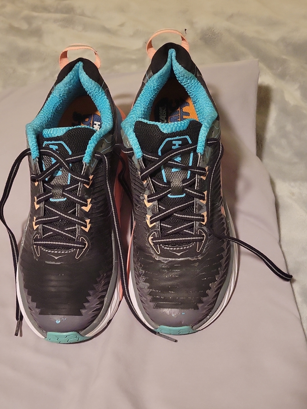Hoka Arahi Black Teal Coral Women's Running Sneakers